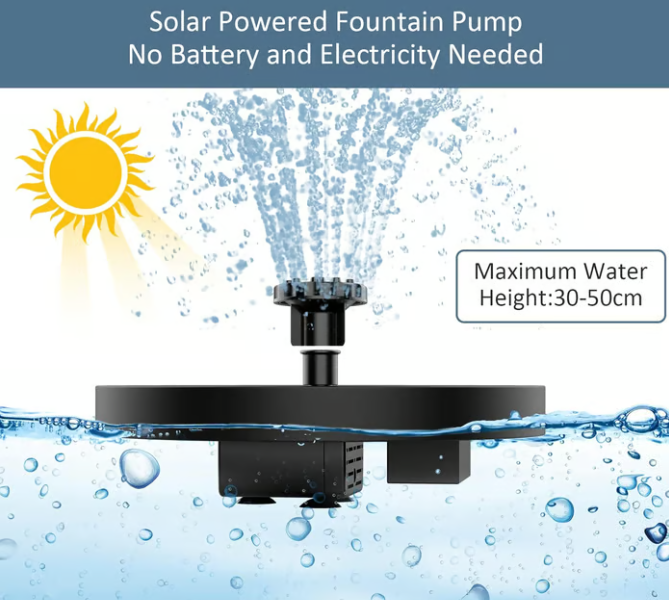 🏆Flash Sale⚡Solar Bath Fountain with 6 Nozzle